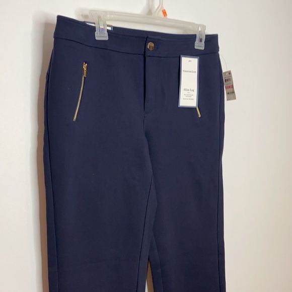 Charter Club Navy High Rise Slim Leg Ankle Dress Pant NWT - Picture 3 of 12